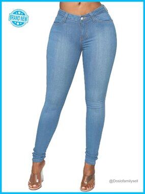 High Waist Skinny Jeans Butt Lifting Denim Pants Stretchy Ripped